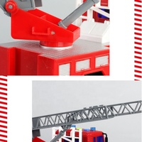 Samtoy 1:20 Light Sound petit moteur jouet métal Friction jouet véhicule camion de pompiers jouet pour enfants avec bras Long