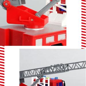 Samtoy 1:20 Light Sound petit moteur <span class=keywords><strong>jouet</strong></span> métal Friction <span class=keywords><strong>jouet</strong></span> véhicule <span class=keywords><strong>camion</strong></span> <span class=keywords><strong>de</strong></span> pompiers <span class=keywords><strong>jouet</strong></span> pour enfants avec bras Long - Product Image 3