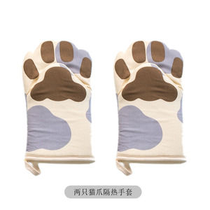 ถุงมือกันความร้อนผ้าฝ้ายลายอุ้งเท้าแมว 31 ซม. ทนความร้อน ใช้กับไมโครเวฟได้ ทนทาน ใช้ได้ทุกฤดูกาล - Product Image 4