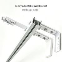 Support mural réglable compatible avec la tringle à rideaux Somfy, support télescopique simple et double