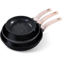 Granit-Marmor-Kochgeschirr-Set, 5-teilig, antihaftbeschichtet, ofenfest, Töpfe und Pfannen für Gas- und Induktionsherde, zum Braten und Dämpfen