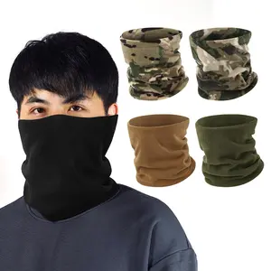 Kış özel Logo Camo desen siyah renk boyun isıtıcı tüp yüz kapatma Polar Polar termal kayak çok Bandana