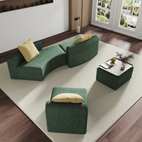 Canapé Modulaire Moderne Sans Cadre 4 Places Convertible Écologique Emballage Sous Vide Coussins Ottoman Projet Hôtelier Studio