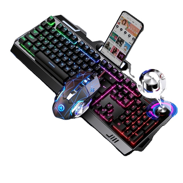 Gaming Wired Keyboard and Mouse Combo Computer Mechanical Feel Backlight for Pc Desktop Led Rainbow Light