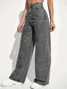 Pantalones vaqueros <span class=keywords><strong>de</strong></span> mezclilla lavados <span class=keywords><strong>de</strong></span> cintura alta, pierna recta gruesa y corte holgado para mujer, estilo vintage, moda casual, versátiles, transfronterizos 145 - Product Image 3