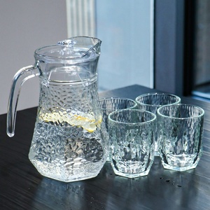 Ensemble d'Emballage Salon Maison Théière Bouilloires Ensemble <span class=keywords><strong>Pichet</strong></span> à <span class=keywords><strong>Eau</strong></span> Froide en Verre Avec Tasses Carafe à <span class=keywords><strong>Eau</strong></span> en Verre - Product Image 1