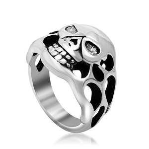 แหวนเหล็กไทเทเนียมทรงกระโหลกแฟชั่นสำหรับผู้ชายของขวัญเครื่องประดับ SA148 - Product Image 1