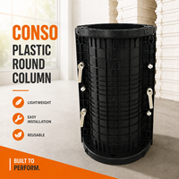 Système de coffrage rond en plastique CONSO, coffrage en béton réutilisable haute résistance pour la construction de bâtiments en béton