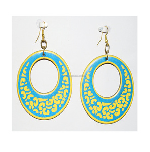 2025 Zambia verde 4 pares 20mm oro largo martillado pendientes hoja de loto pendientes joyería étnica ropa de verano joyería - Product Image 3