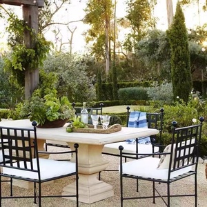 Fauteuil de <span class=keywords><strong>jardin</strong></span> en fer forgé de style mid-century, design français, pour <span class=keywords><strong>salon</strong></span>, cour, patio, chaise de loisirs, design de créateur - Product Image 4