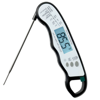 Thermomètre alimentaire numérique à lecture instantanée, étanche IPX6, en plastique ABS, sonde métallique pliable, écran LCD, pour barbecue, four, cuisson, friture
