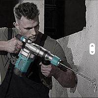 Marteau perforateur 3-en-1 110V/220V, démoliteur de béton haute puissance, marteau rotatif SDS pour démolition murale, perceuse à percussion – Ensemble complet