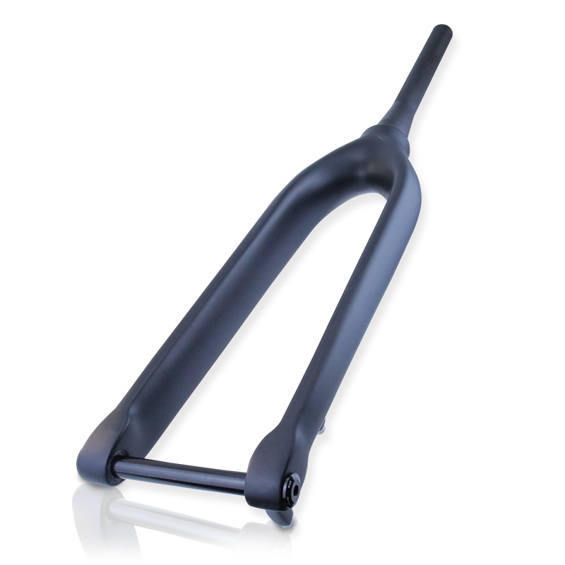 Fourche Rigide Carbone VTT/Route TOSEEK - Pivot Conique 1-1/8", Compatible Disque - Pour Roues 26 à 29 Pouces - Neuf