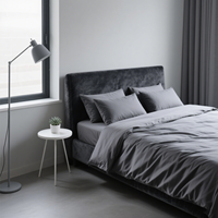 Ensemble de draps de lit en microfibre de luxe en gros, taille king, 4 pièces, sans plis, poche profonde, draps ajustés avec taies d'oreiller