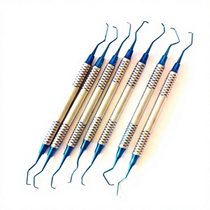 Ensemble de détartreurs dentaires manuels en acier inoxydable 7 pièces, poignée ergonomique, instruments dentaires de classe I, ELEGANT KENTT INDUSTRIES EKI-DS-07 - Product Image 1