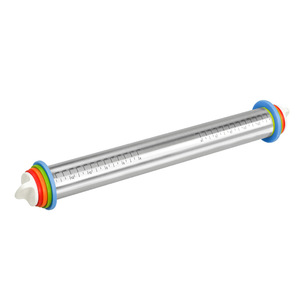 Silicone Pastry <b>Mat</b> and <b>Rolling</b> Pin Set Adjustable with Thickness Rings for Non Stick Baking Dough - Product Image 2