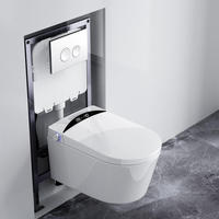 Cuvette de toilette électrique intelligente en céramique murale de haute qualité, une pièce, salle de bain automatique, suspension murale, toilettes intelligentes