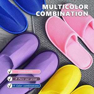 Chaussons d'été de luxe réutilisables en tissu maillé, confortables, respirants, lavables, jetables pour hôtel et spa - Product Image 3