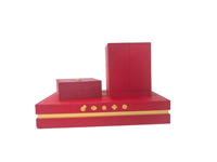 Boîtes rigides rouges personnalisées avec logo en feuille d'or, couvercle à charnière, double porte, tiroirs multiples, en carton recyclable, pour montres, avec doublure en éponge