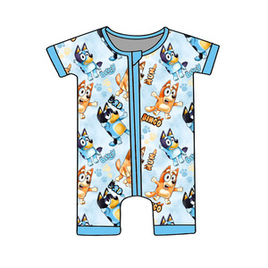 2026 OEM 夏季竹纤维睡衣幼儿儿童连体衣短袖薄款连体衣新生儿婴儿睡衣 - Product Image 1