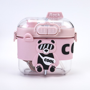 <span class=keywords><strong>Gourde</strong></span> Enfant Mignonne 550ml Anti-fuite pour Garçons et Filles, Bouteille d'Eau en Plastique Réutilisable Sans BPA avec Paille et Sangle pour l'École - Product Image 5
