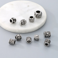 Vintage grand trou en acier inoxydable coulée nordique Viking Rune Tube entretoise perle breloques pour la fabrication de bijoux