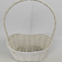 Panier en rotin PE fabriqué en usine, 25x16xH33cm, avec poignée, en forme de bateau, pour rangement et panier cadeau de fêtes, taille unique