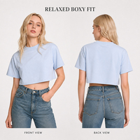 T-shirt court pour femme, coupe ample décontractée, col rond, manches courtes, uni, décontracté, haut d'été, impression de logo personnalisée