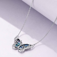 Bijoux fantaisie Collier ras du cou papillon en argent sterling 925 avec nœud celtique et coquille d'ormeau