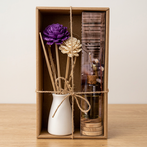 Set de Regalo de Difusor de Aroma con Varillas de Ratán, Difusor de Aceite Aromático para el Hogar con Caja de Madera, Tamaño Personalizado - Product Image 1