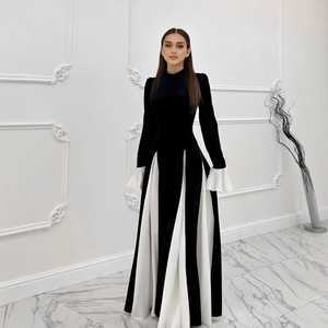 Black & White Office Dresses - Elegant A-Line Workwear