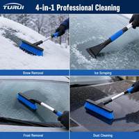 Pelle à neige automobile robuste avec long manche télescopique, poignée antidérapante, grattoir à glace pour voitures, SUV, camions, équipement d'hiver