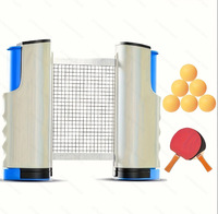 Filet de ping-pong réglable pour usage domestique, grand format, avec raquettes de tennis de table, livré en boîte colorée