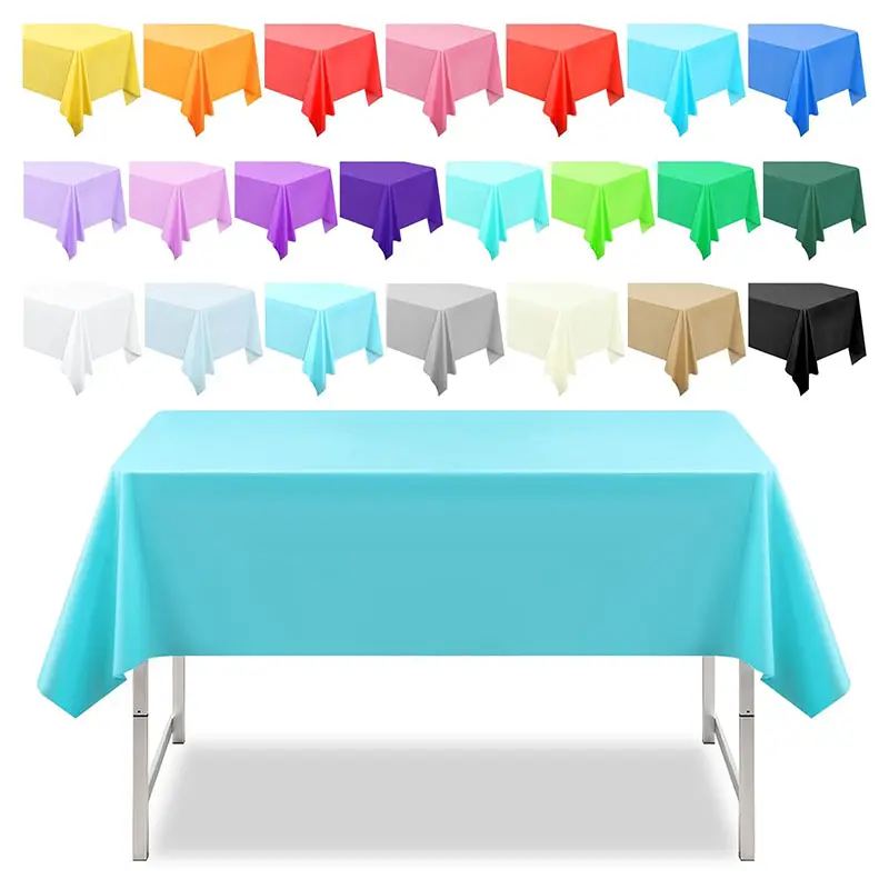 Fiesta parti muti-renk plastik parti masa örtüsü açık tek kullanımlık masa örtüsü 137x274cm