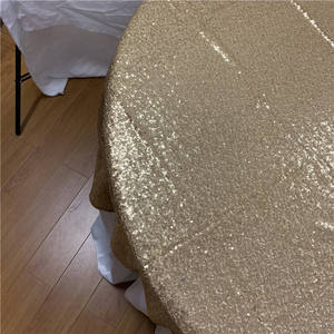 Vàng ren sequin Khăn trải bàn <span class=keywords><strong>Topper</strong></span> cho tiệc cưới giáng sinh tiệc trang trí bảng với vải Bìa - Product Image 3