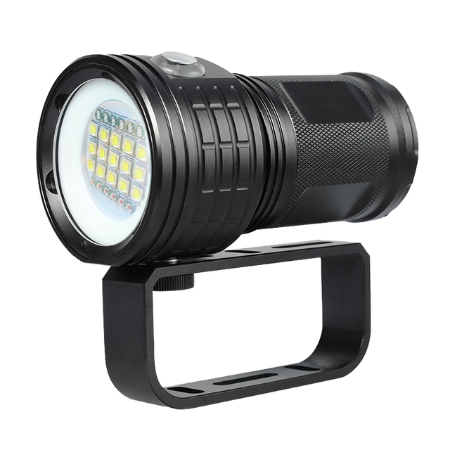 Powerful 6000lm Aluminum Alloy LED Flashlight Marine Diving Torch White Red Blue Floodlight IPX8 Video Light for Underwater Use