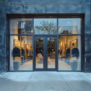 Puertas Dobles de Vidrio Comerciales Personalizadas Zonle, Marco de Aluminio, Estilo Moderno, Resistentes a Huracanes, para Tiendas, Hoteles y Exteriores - Product Image 5