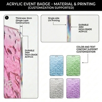 Badges personnalisés à impression numérique avec effet ondulé, logo découpé sur mesure en couleur et en forme pour l'identification des employés et les programmes d'accès d'entreprise