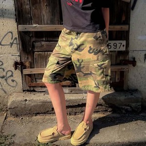 Shorts cargo camouflage en coton 100% lourd personnalisés pour hommes, streetwear de haute qualité, shorts amples - Product Image 3