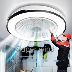 พัดลมเพดานระบายอากาศในห้องนอนที่ทันสมัย, พัดลมติดเพดานควบคุมด้วยรีโมทโคมไฟเพดาน LED แบบเรียบง่าย - Product Image 3