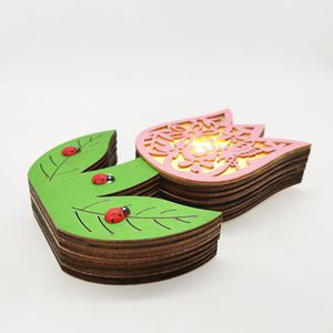 Luces Decorativas de Pared Hexagonales de Madera Hechas a Mano con Grabado, Decoración de Mariposas Pintadas, Regalo de Navidad UIONEN 1568 - Product Image 2