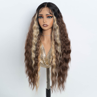 Perruque synthétique tressée Lace Front pour femmes noires, pré-épilée, blonde, résistante à la chaleur, petite taille de bonnet