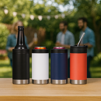 Nouveau support isotherme universel 3-en-1 en acier inoxydable de 12 oz pour canettes de bière, portable et mince, idéal pour le camping - Modèle 2025