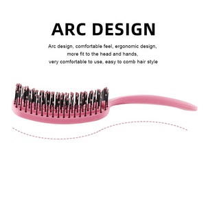 Cepillo de Pelo Curvo para Desenredar, con Ventilación ABS, para Cabello Rizado, con Impresión de Logotipo Personalizado, Herramienta de Peluquería Profesional - Product Image 4
