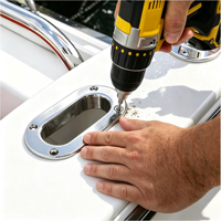 Passerelle ovale en acier inoxydable moulé pour bateau, accessoires de yacht, amarrage avec étrier, quincaillerie marine pour bateau