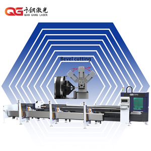 Máquina de corte láser de fibra CNC de cinco ejes <span class=keywords><strong>3D</strong></span> de alta eficiencia y sin oscilación Qiangang para tubos metálicos 1500-3000W, automática, refrigerada por agua, con IA - Product Image 4
