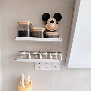 Étagères murales flottantes - Métal blanc pulvérisé, multifonctionnelles pour chambre et salon, étagère de présentation polyvalente pour rangement de livres d'enfants - Product Image 1