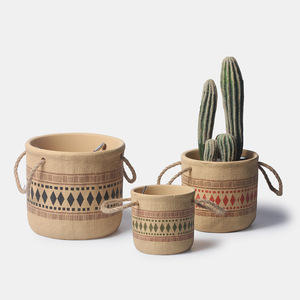 Pot de fleurs en céramique INS style nordique, design floral simple et créatif, pour plantes succulentes, roses vertes, respirant et résistant aux hautes températures - Product Image 1