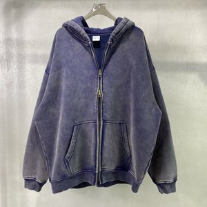 เสื้อฮู้ดมีซิปสำหรับผู้ชายผ้าบาติกแบบวินเทจ - Product Image 2