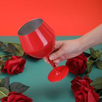 BORGE Verres à vin personnalisés de 12 oz, verres à champagne, gobelets à vin en acier inoxydable à double paroi incassables avec poignée amovible